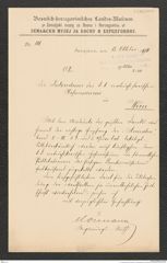 k.k. naturhistorisches Hofmuseum, Intendanzakten 1885-1896 (Hauer), Aktenzahl Z.588/1890, Seite 1